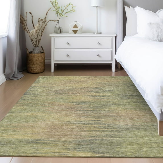 Addison Rugs Chantille Indoor/Outdoor Transitional Lines Aloe Washable Rectangle Rug, 8' x 10'