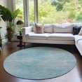 thumbnail image 1 of Addison Rugs Chantille Indoor/Outdoor Transitional Lines Aqua Washable Round Rug, 8' x 8', 1 of 6