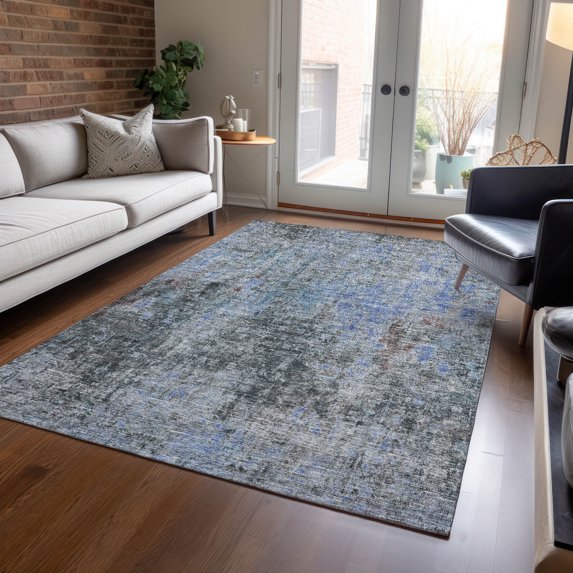 Addison Rugs Chantille Indoor/Outdoor Transitional Abstract Gray Washable Rectangle Rug, 9' x 12'