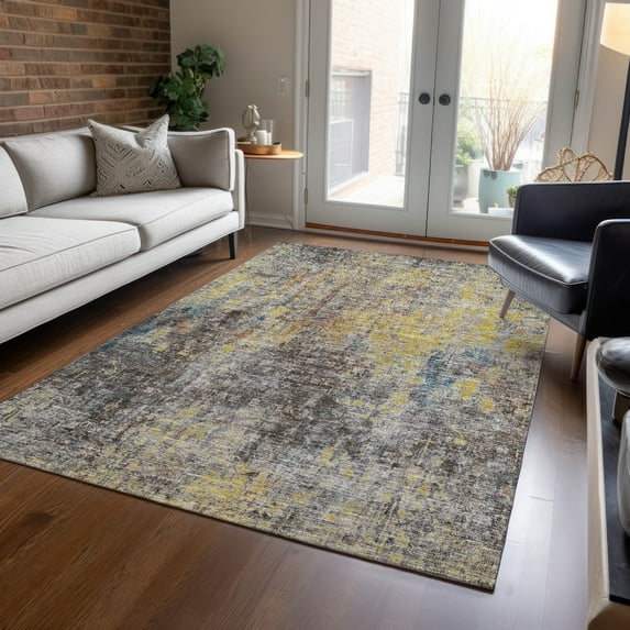 Addison Rugs Chantille Indoor/Outdoor Transitional Abstract Mocha Washable Rectangle Rug, 10' x 14'