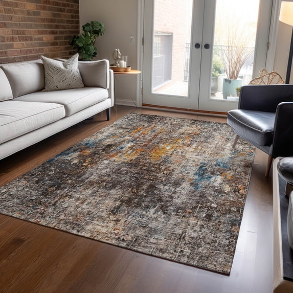 Addison Rugs Chantille Indoor/Outdoor Transitional Abstract Taupe Washable Rectangle Rug, 2'6" x 3'10"