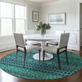 thumbnail image 1 of Addison Rugs Chantille Indoor/Outdoor Transitional Bohemian Teal Washable Round Rug, 8' x 8', 1 of 6