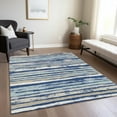 thumbnail image 1 of Addison Rugs Chantille Indoor/Outdoor Transitional Stripes Navy Washable Rectangle Rug, 5' x 7'6", 1 of 6