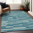 thumbnail image 1 of Addison Rugs Chantille Indoor/Outdoor Transitional Stripes Teal Washable Rectangle Rug, 3' x 5', 1 of 6