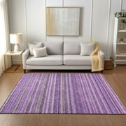 Addison Rugs Chantille Indoor/Outdoor Transitional Stripes Purple Washable Rectangle Rug, 26 x 310