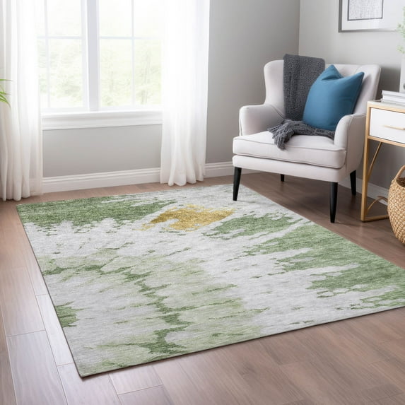 Addison Rugs Chantille Indoor/Outdoor Transitional Spiral Aloe Washable Rectangle Rug, 3' x 5'