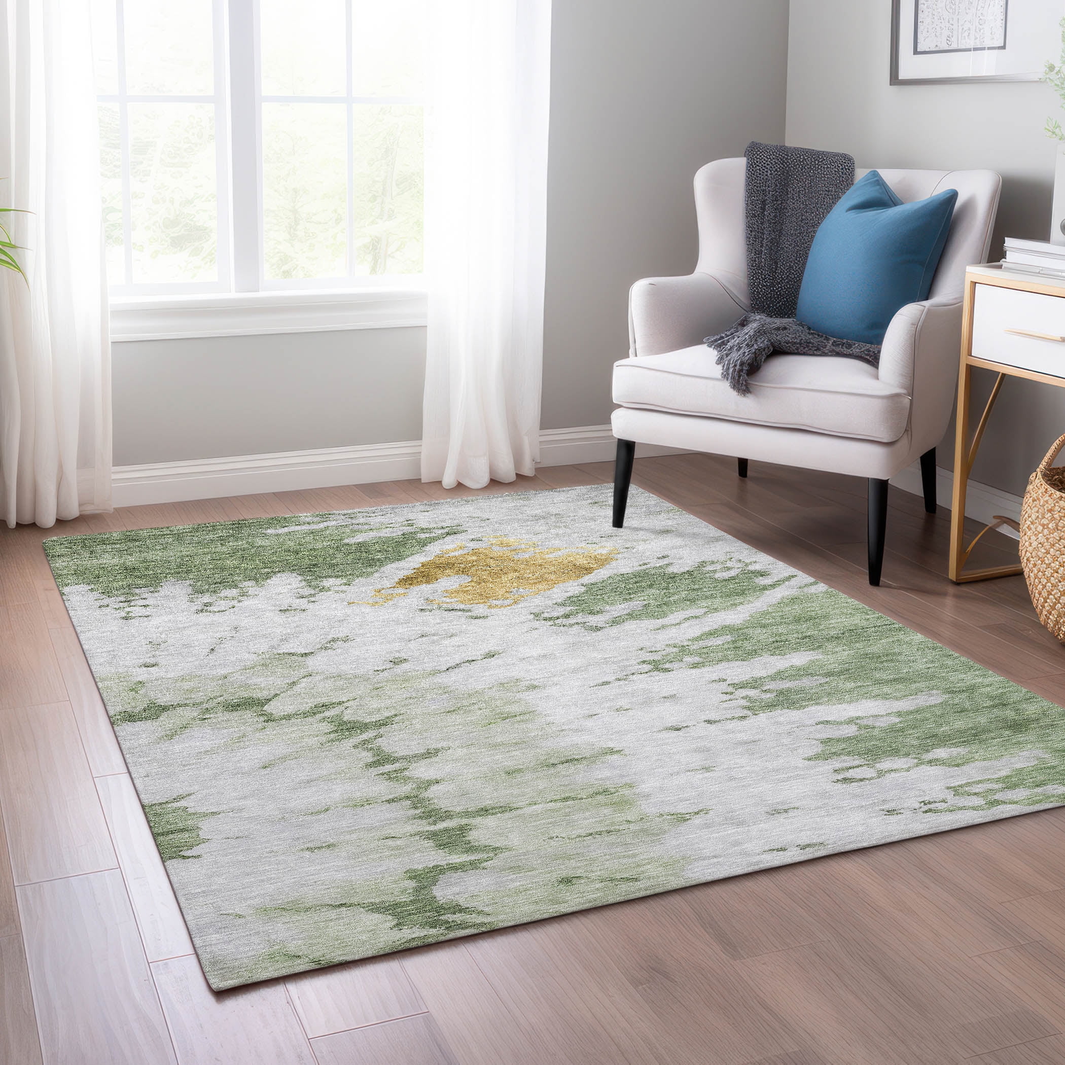 Addison Rugs Chantille Indoor/Outdoor Transitional Spiral Aloe Washable ...