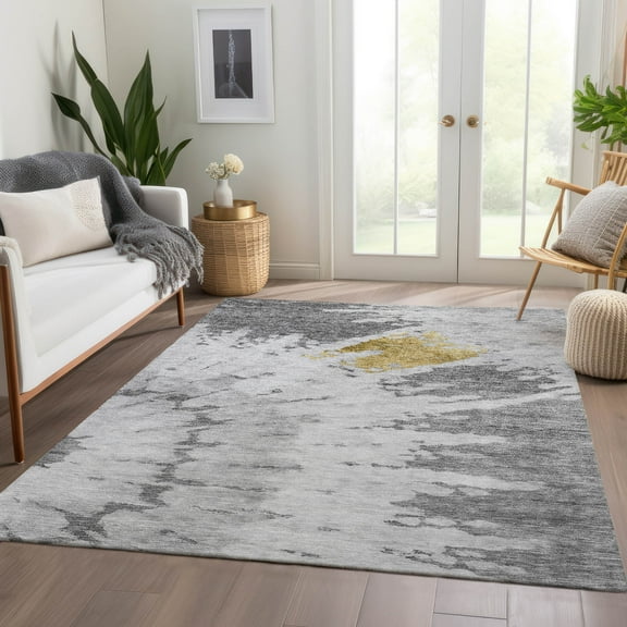 Addison Rugs Chantille Indoor/Outdoor Transitional Spiral Gray Washable Rectangle Rug, 10' x 14'