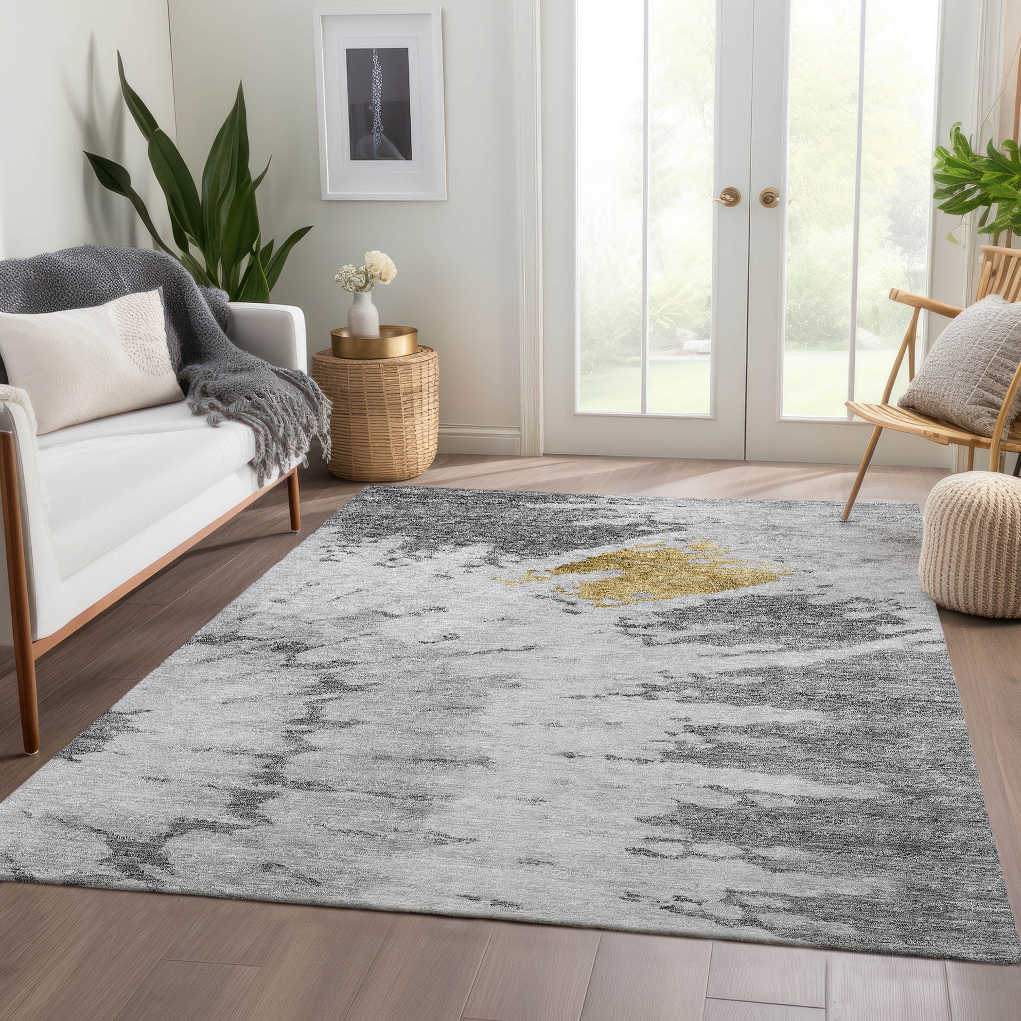 Addison Rugs Chantille Indoor/Outdoor Transitional Spiral Gray Washable ...