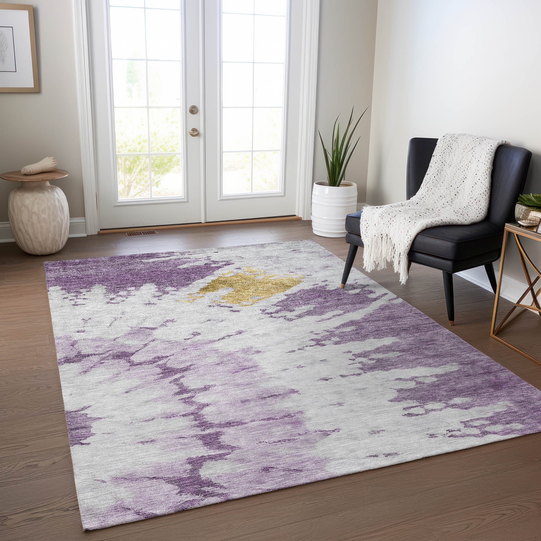 Addison Rugs Chantille Indoor/Outdoor Transitional Spiral Purple ...