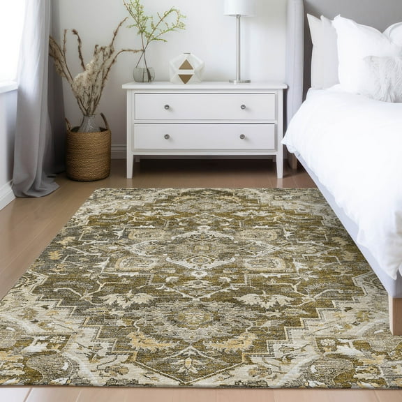 Addison Rugs Chantille Indoor/Outdoor Traditional Oriental Brown Washable Rectangle Rug, 3' x 5'