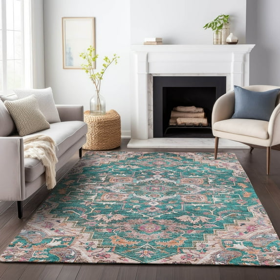 Addison Rugs Chantille Indoor/Outdoor Traditional Oriental Emerald Washable Rectangle Rug, 3' x 5'