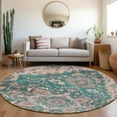 thumbnail image 1 of Addison Rugs Chantille Indoor/Outdoor Traditional Oriental Emerald Washable Round Rug, 8' x 8', 1 of 6