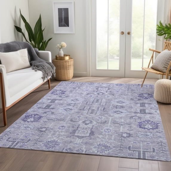 Addison Rugs Chantille Indoor/Outdoor Traditional Oriental Lavender Washable Rectangle Rug, 3' x 5'