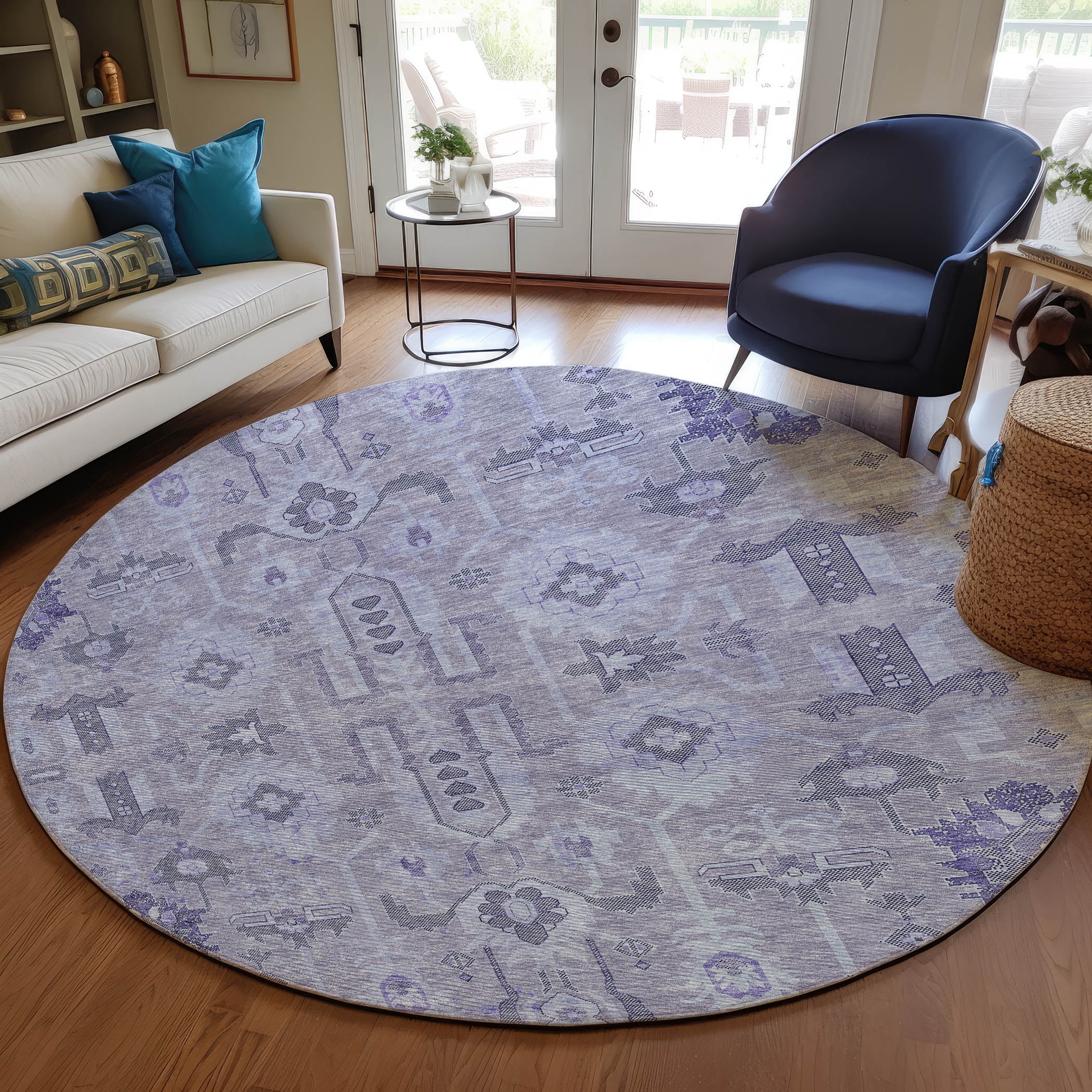 Addison Rugs Chantille Indoor/Outdoor Traditional Oriental Lavender ...