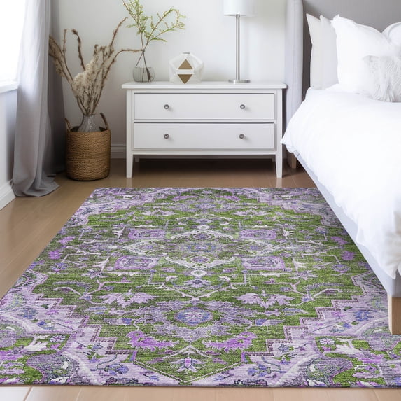 Addison Rugs Chantille Indoor/Outdoor Traditional Oriental Olive Washable Rectangle Rug, 9' x 12'