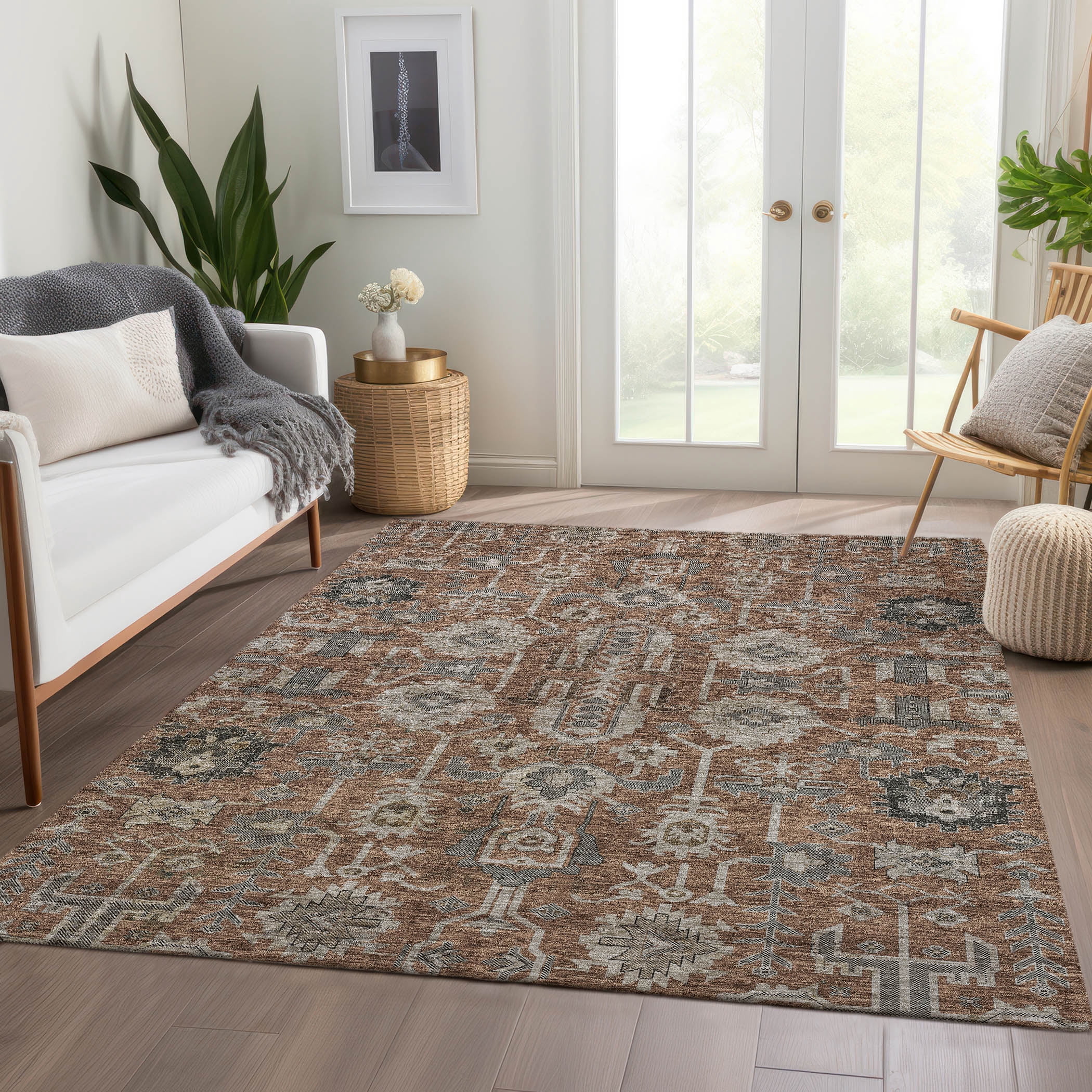 Parika Rugs Addison Rugs Chantille Indoor/Outdoor Traditional Oriental Paprika ...