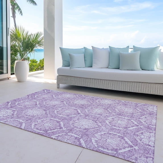 Addison Rugs Machine Washable Indoor/ Outdoor Chantille Traditional Damask Rug Plum - 10' x 14'