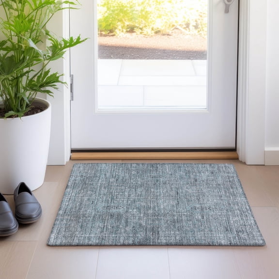Addison Rugs Chantille Indoor/Outdoor Transitional Southwest Teal Washable Rectangle Rug, 1'8" x 2'6"