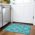 thumbnail image 1 of Addison Rugs Chantille Indoor/Outdoor Transitional Floral Teal Washable Rectangle Rug, 1'8" x 2'6", 1 of 6