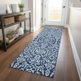 thumbnail image 1 of Addison Rugs Chantille Indoor/Outdoor Traditional Damask Navy Washable Runner Rug, 2'3" x 7'6", 1 of 6