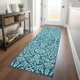 thumbnail image 1 of Addison Rugs Chantille Indoor/Outdoor Traditional Damask Teal Washable Runner Rug, 2'3" x 7'6", 1 of 6