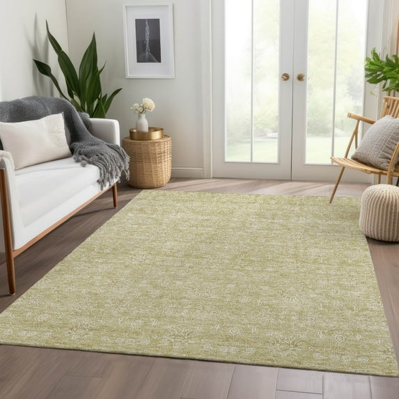 Addison Rugs Chantille Indoor/Outdoor Transitional Floral Beige Washable Rectangle Rug, 8' x 10'