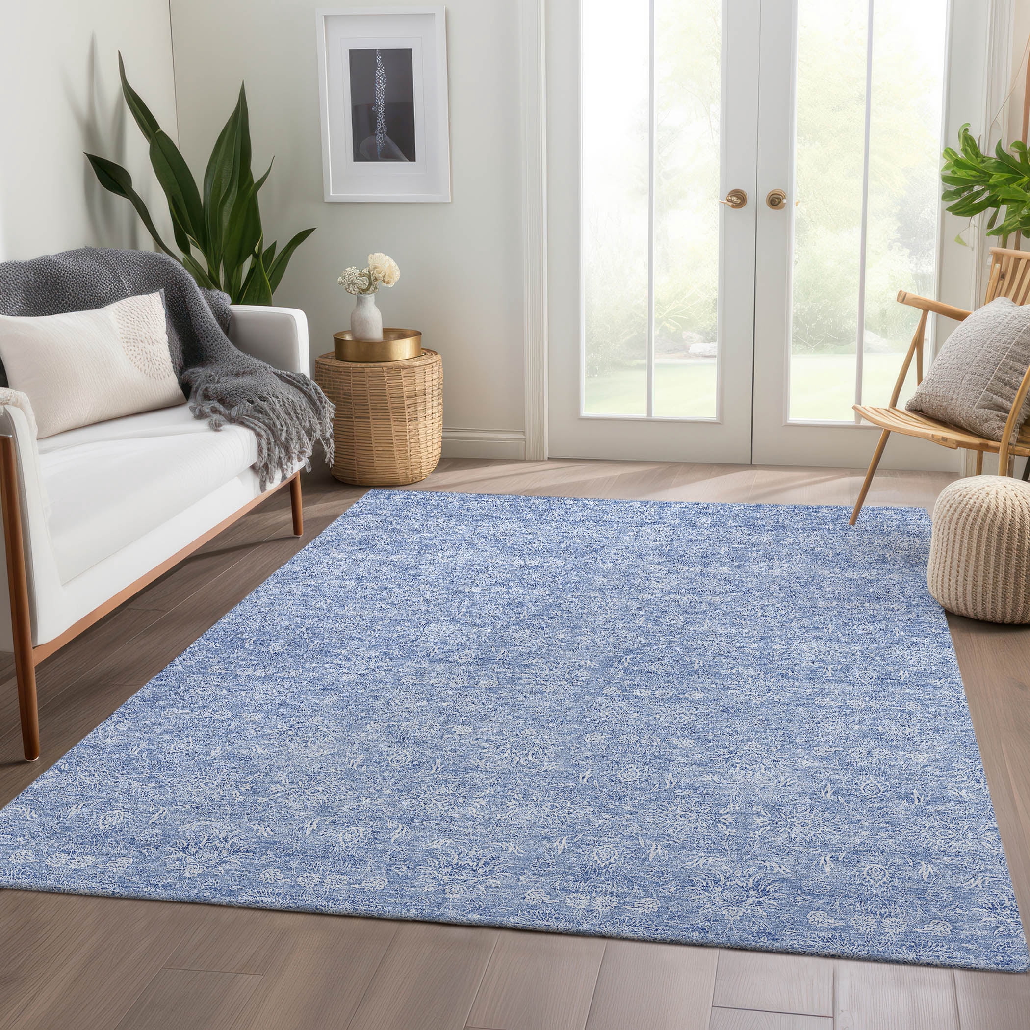 Addison Rugs Chantille Indoor/Outdoor Transitional Floral Sky Washable ...