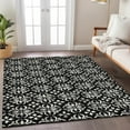 thumbnail image 1 of Addison Rugs Chantille Indoor/Outdoor Transitional Floral Black Washable Rectangle Rug, 5' x 7'6", 1 of 6