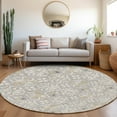 thumbnail image 1 of Addison Rugs Chantille Indoor/Outdoor Transitional Floral Gray Washable Round Rug, 8' x 8', 1 of 6