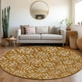 thumbnail image 1 of Addison Rugs Chantille Indoor/Outdoor Transitional Floral Paprika Washable Round Rug, 8' x 8', 1 of 6