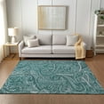 thumbnail image 1 of Addison Rugs Chantille Indoor/Outdoor Traditional Paisley Teal Washable Rectangle Rug, 9' x 12', 1 of 5
