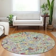thumbnail image 1 of Addison Rugs Chantille Indoor/Outdoor Transitional Paisley Gray Washable Round Rug, 8' x 8', 1 of 6