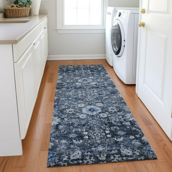 Addison Rugs Chantille Indoor/Outdoor Traditional Oriental Blue Washable Runner Rug, 2'3" x 7'6"
