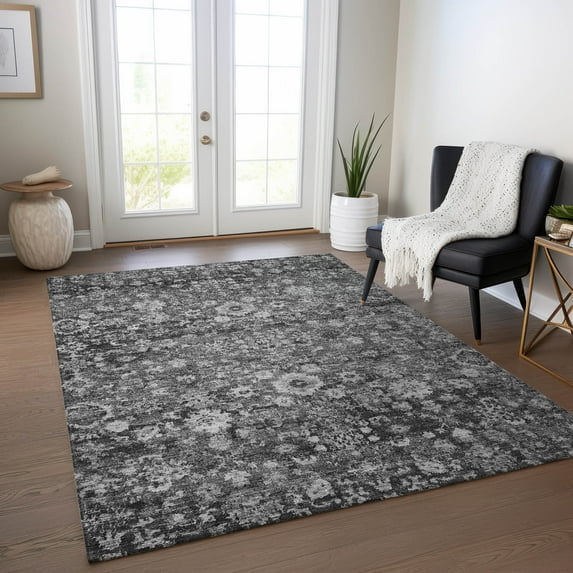 Addison Rugs Chantille Indoor/Outdoor Traditional Oriental Gray Washable Rectangle Rug, 10' x 14'