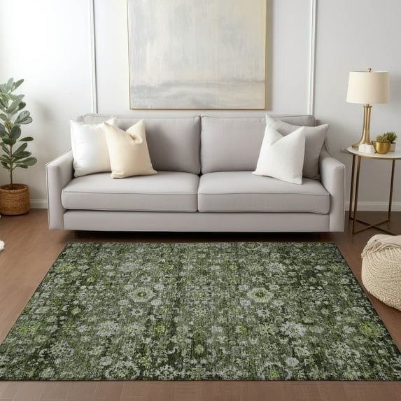 Addison Rugs Chantille Indoor/Outdoor Traditional Oriental Green Washable Rectangle Rug, 3' x 5'