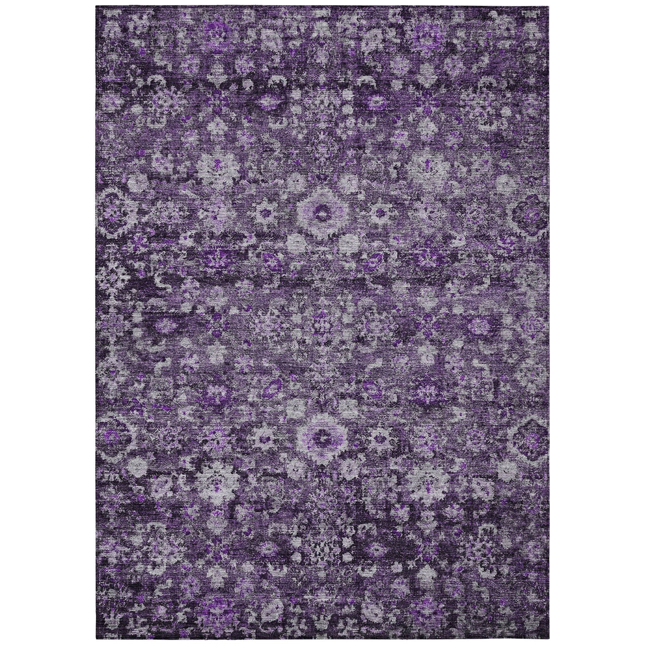 Purple Synthetic Flat Woven 8' x 10' Washable Area Rug