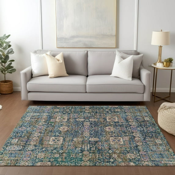 Addison Rugs Chantille Indoor/Outdoor Transitional Panel Green Washable Rectangle Rug, 5' x 7'6"