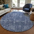 thumbnail image 1 of Addison Rugs Chantille Indoor/Outdoor Transitional Panel Navy Washable Round Rug, 8' x 8', 1 of 6