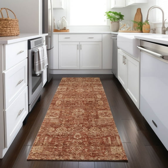 Addison Rugs Chantille Indoor/Outdoor Transitional Panel Paprika Washable Runner Rug, 2'3" x 7'6"