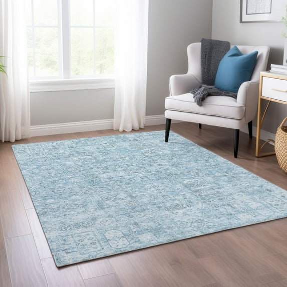 Addison Rugs Chantille Indoor/Outdoor Transitional Panel Sky Washable Rectangle Rug, 5' x 7'6"