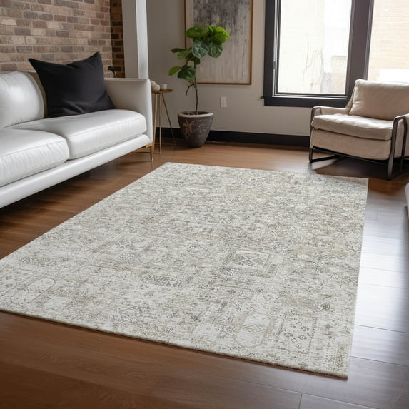 Addison Rugs Chantille Indoor/Outdoor Transitional Panel Taupe Washable Rectangle Rug, 8' x 10'