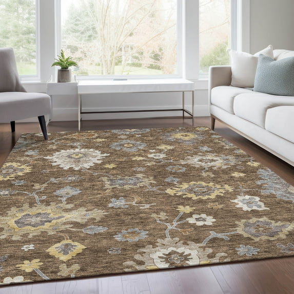 Addison Rugs Chantille Indoor/Outdoor Traditional Oushak Chocolate Washable Rectangle Rug, 8' x 10'