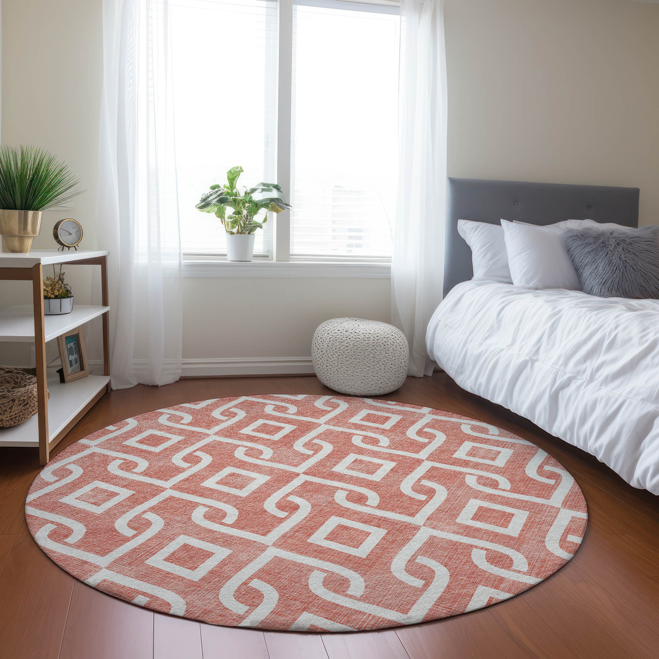 Addison Rugs Chantille Indoor/Outdoor Transitional Geometric Salmon ...