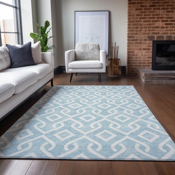 Addison Rugs Chantille Indoor/Outdoor Transitional Geometric Sky Washable Rectangle Rug, 2'6" x 3'10"