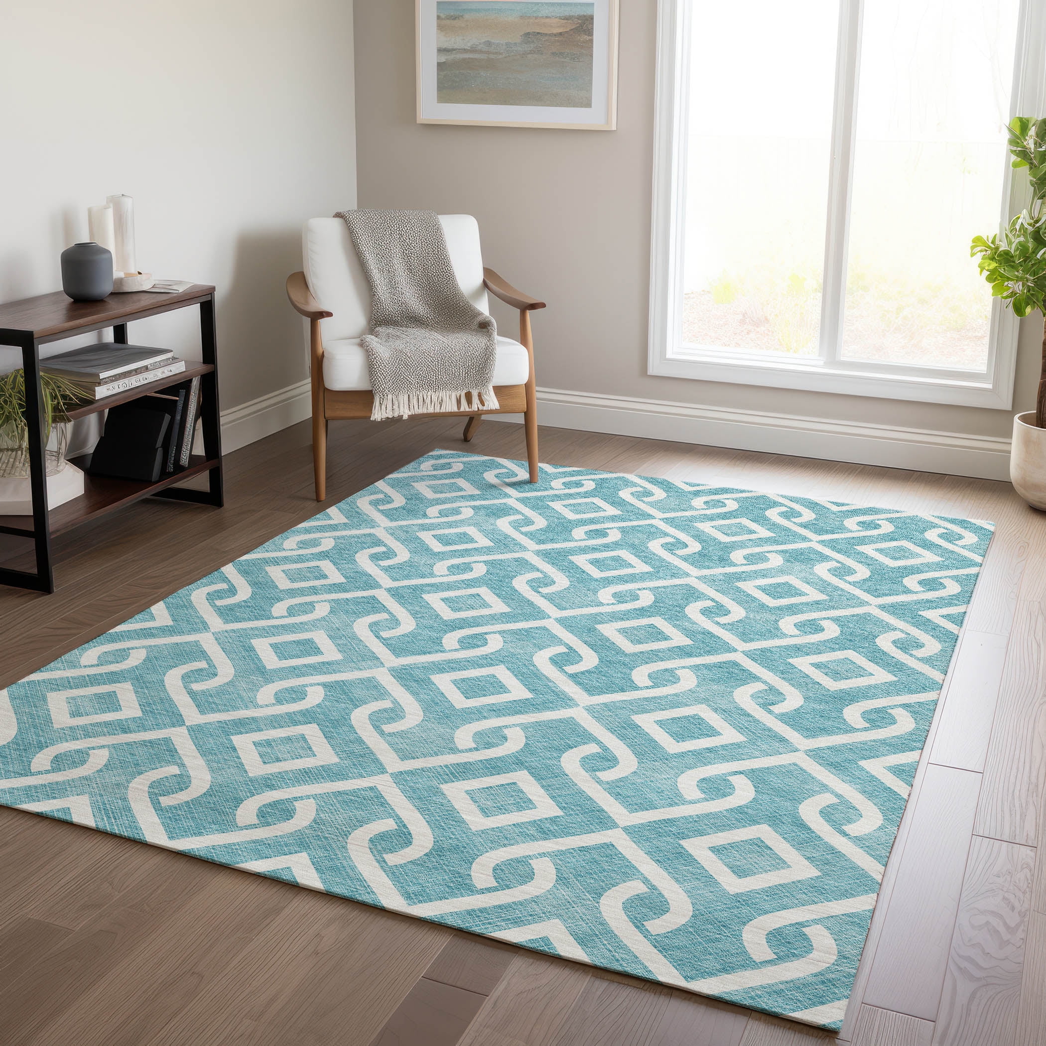 Teal Insect Rug Addison Rugs Chantille Indoor/Outdoor Transitional Geometric Teal ...
