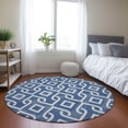 thumbnail image 1 of Addison Rugs Chantille Indoor/Outdoor Transitional Geometric Blue Washable Round Rug, 8' x 8', 1 of 6