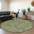 thumbnail image 1 of Addison Rugs Chantille Indoor/Outdoor Transitional Floral Olive Washable Round Rug, 8' x 8', 1 of 6