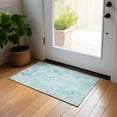 thumbnail image 1 of Addison Rugs Chantille Indoor/Outdoor Transitional Floral Aqua Washable Rectangle Rug, 1'8" x 2'6", 1 of 6