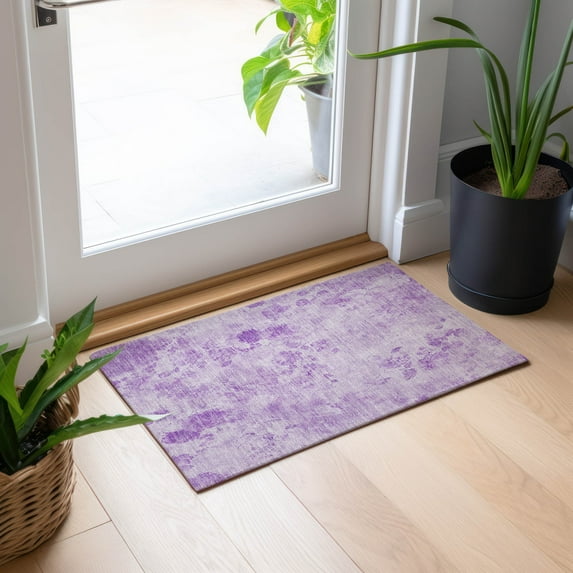 Addison Rugs Chantille Indoor/Outdoor Transitional Floral Lavender Washable Rectangle Rug, 1'8" x 2'6"